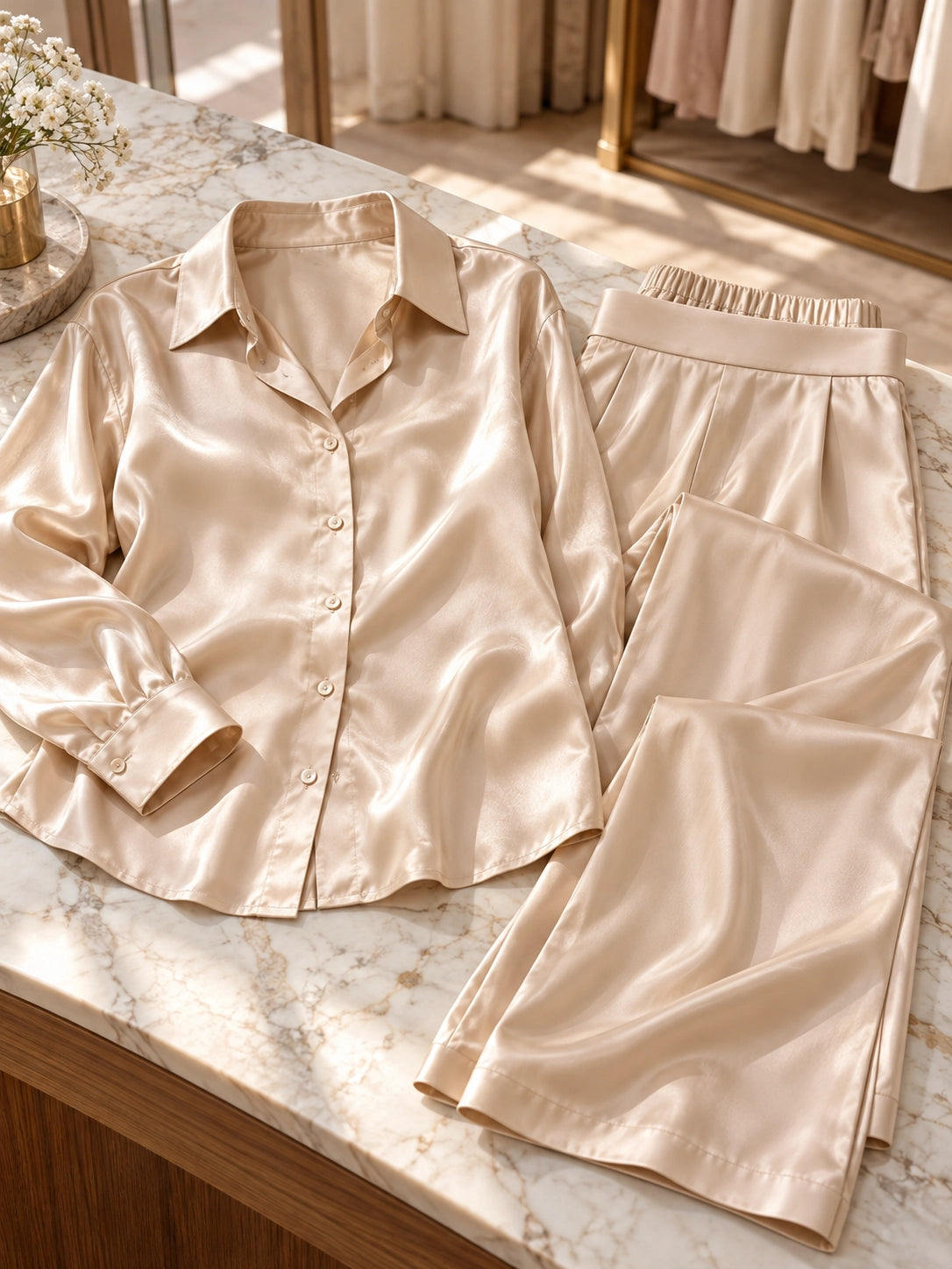 Relaxed Mulberry Silk Pajama Set | Handmade Silk Lounge Set for Sleep, Home & Casual Wear