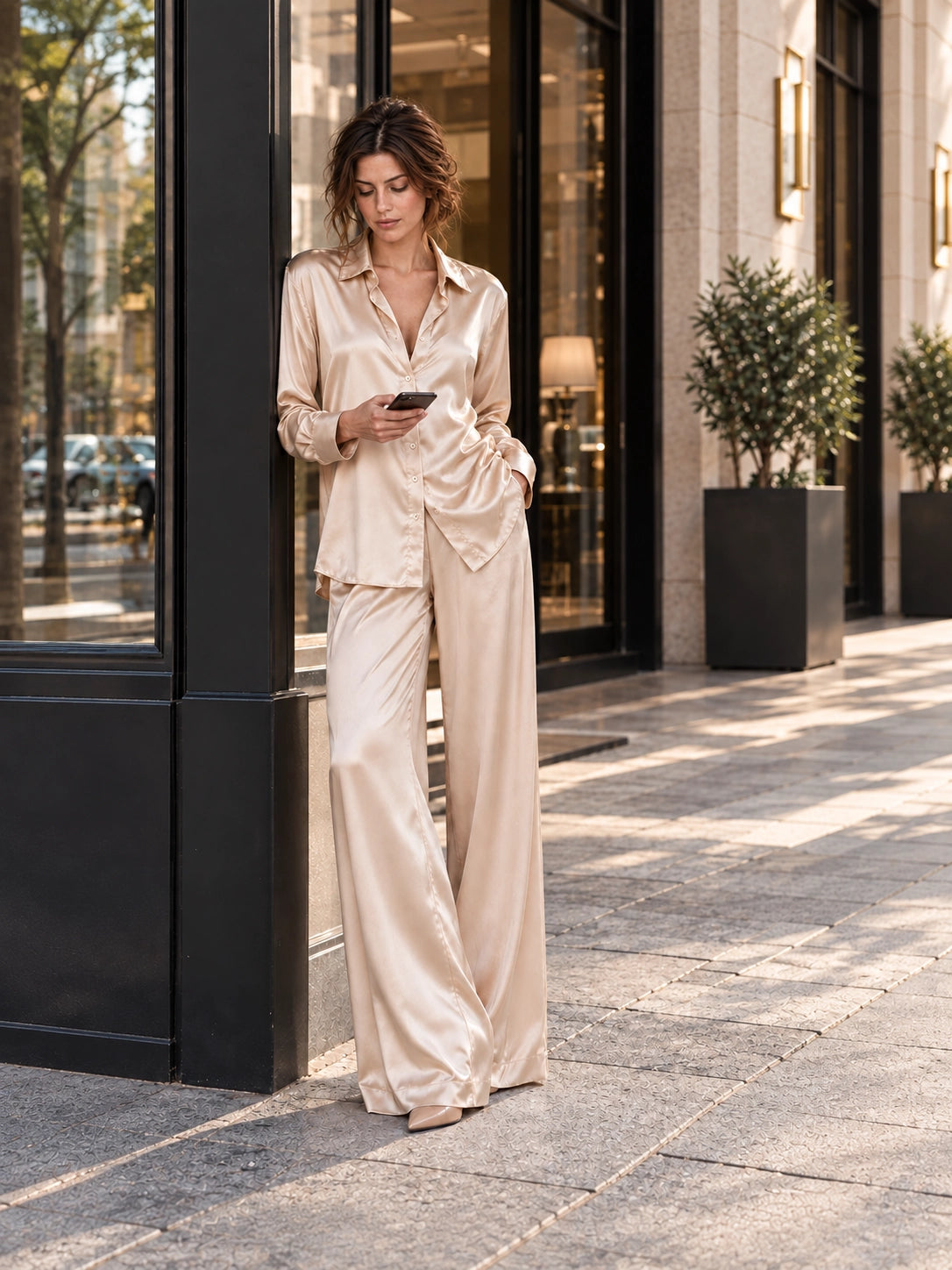 Relaxed Mulberry Silk Pajama Set | Handmade Silk Lounge Set for Sleep, Home & Casual Wear