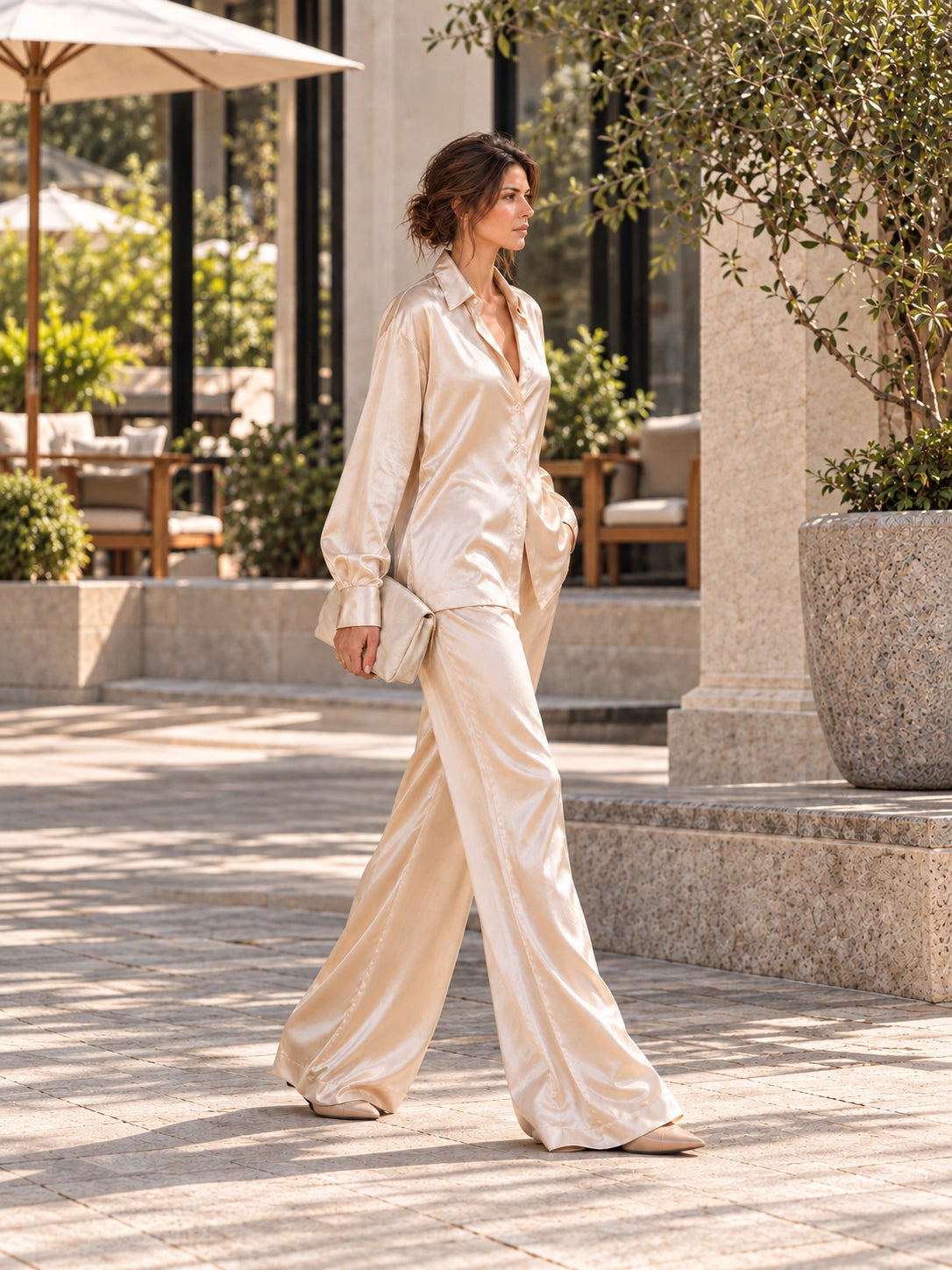 Relaxed Mulberry Silk Pajama Set | Handmade Silk Lounge Set for Sleep, Home & Casual Wear