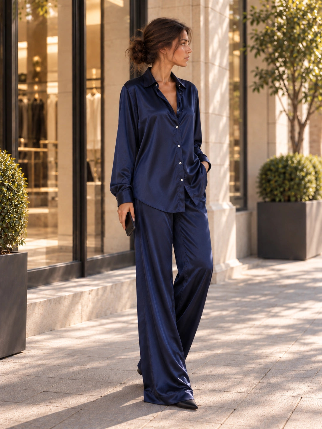 Relaxed Mulberry Silk Pajama Set | Handmade Silk Lounge Set for Sleep, Home & Casual Wear
